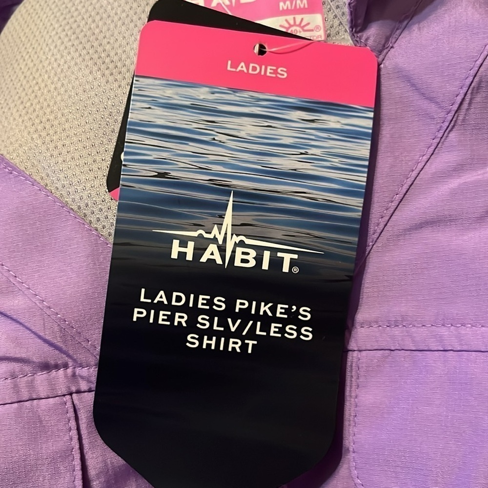 Sleeveless Button-Front Shirt in Lavender by Haggar - Picture 6 of 8